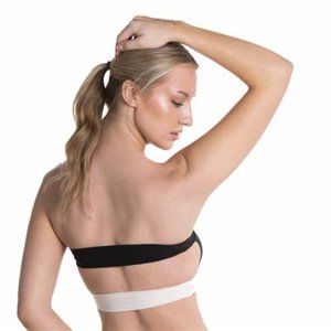 Nuudii system strapless bra bralette black/ivory new with tag bandeau